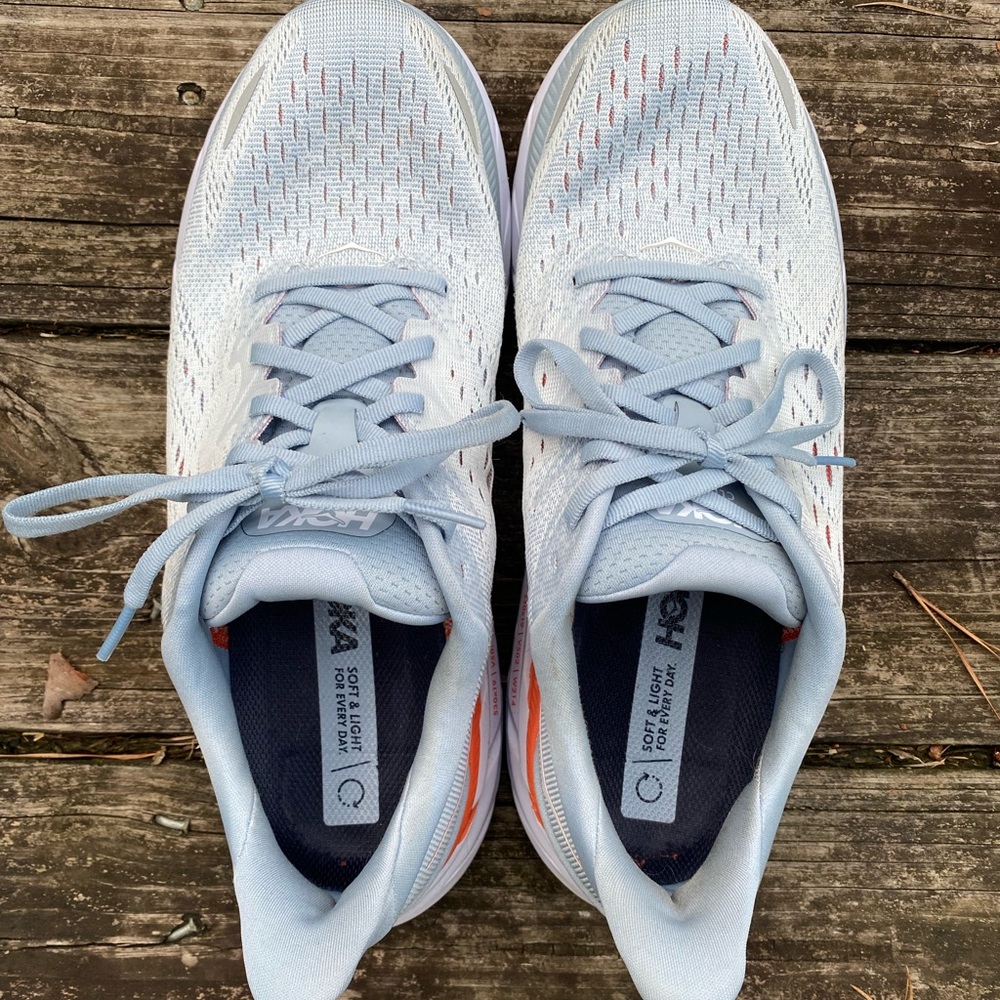 Womens Hoka Clifton 8 - Blue Fog size 9.5B  Great Condition